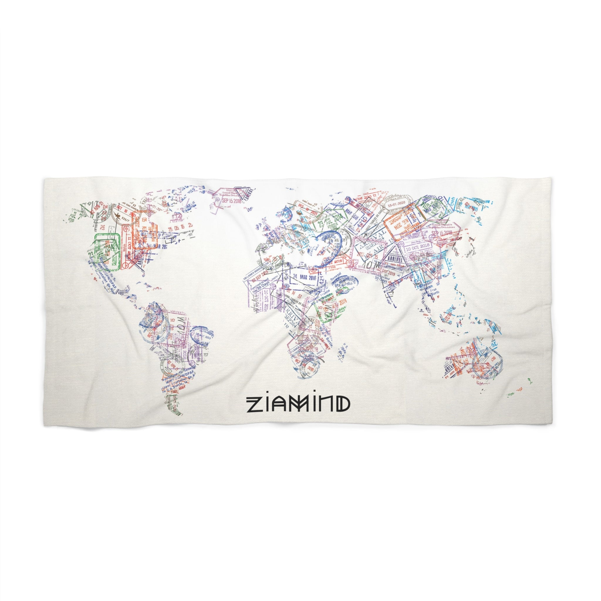 Colorful World Map - Beach Towel